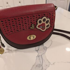 Chala Burgundy and Brown Crossbody Bag